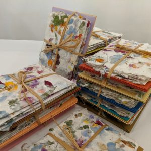 Stack of handmade notecards